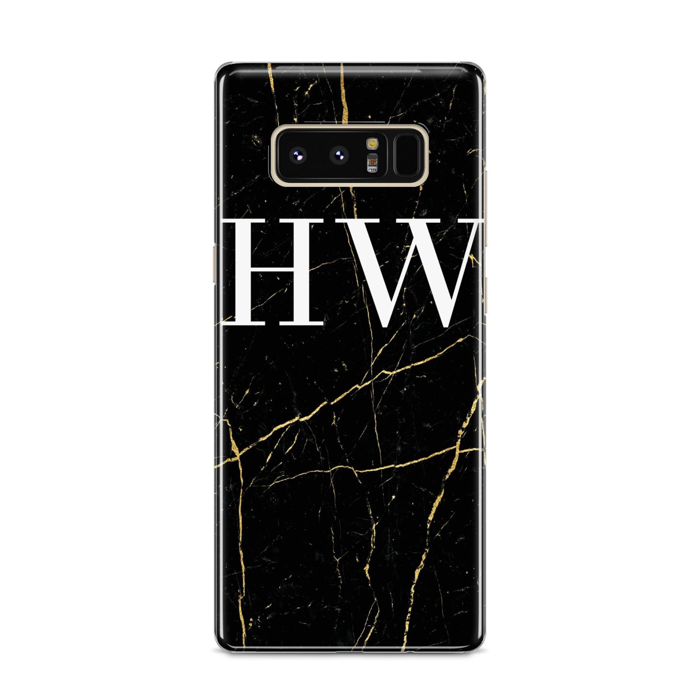Black Gold Marble Effect Initials Personalised Samsung Galaxy S8 Case