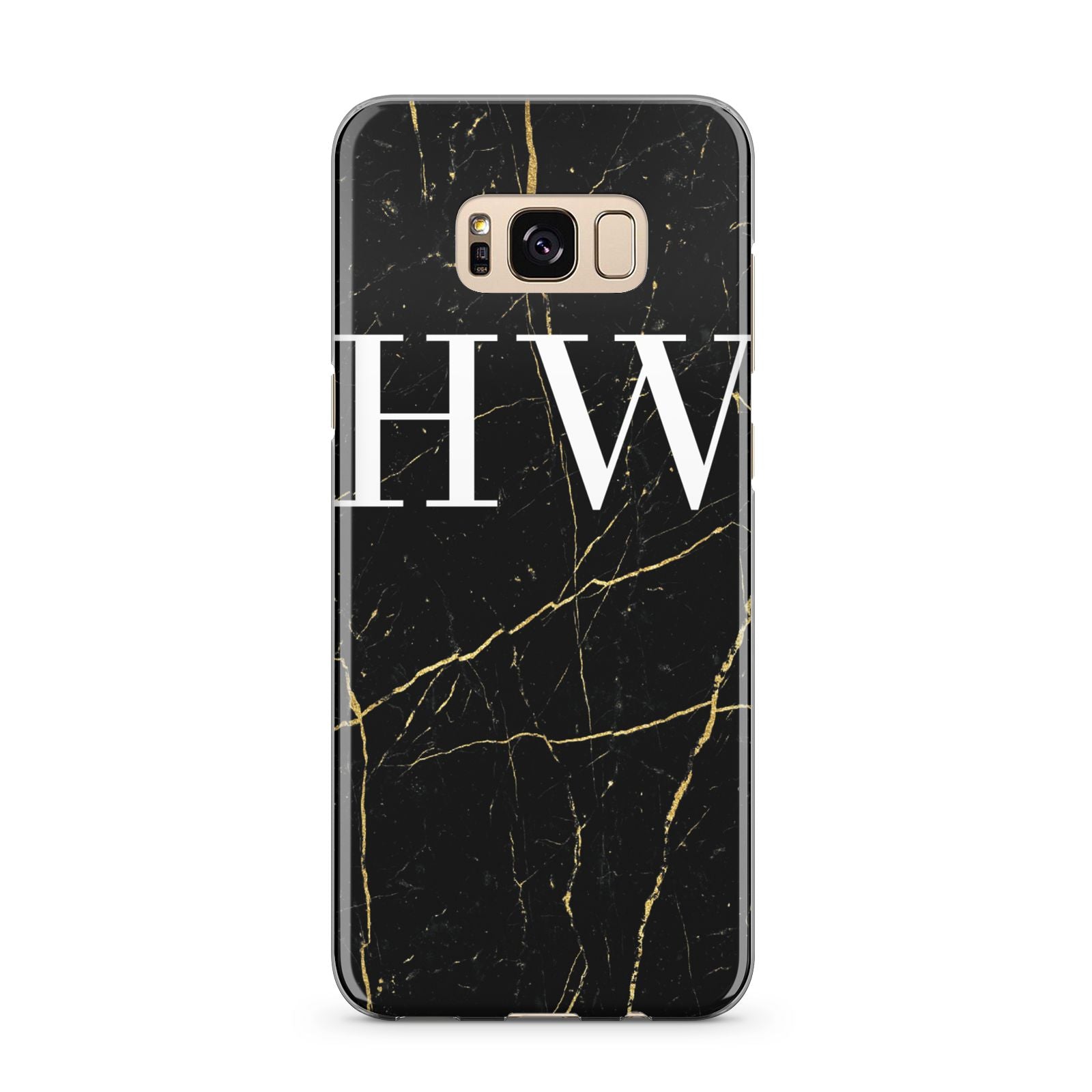 Black Gold Marble Effect Initials Personalised Samsung Galaxy S8 Plus Case