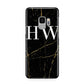 Black Gold Marble Effect Initials Personalised Samsung Galaxy S9 Case