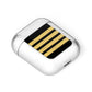 Black Gold Pilot Stripes AirPods Case Laid Flat