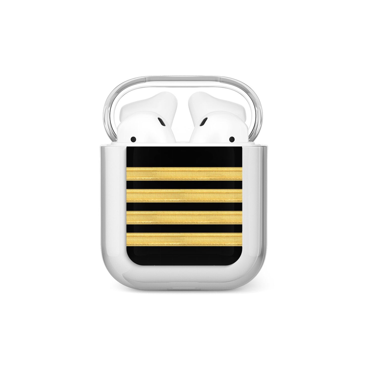 Black Gold Pilot Stripes AirPods Case