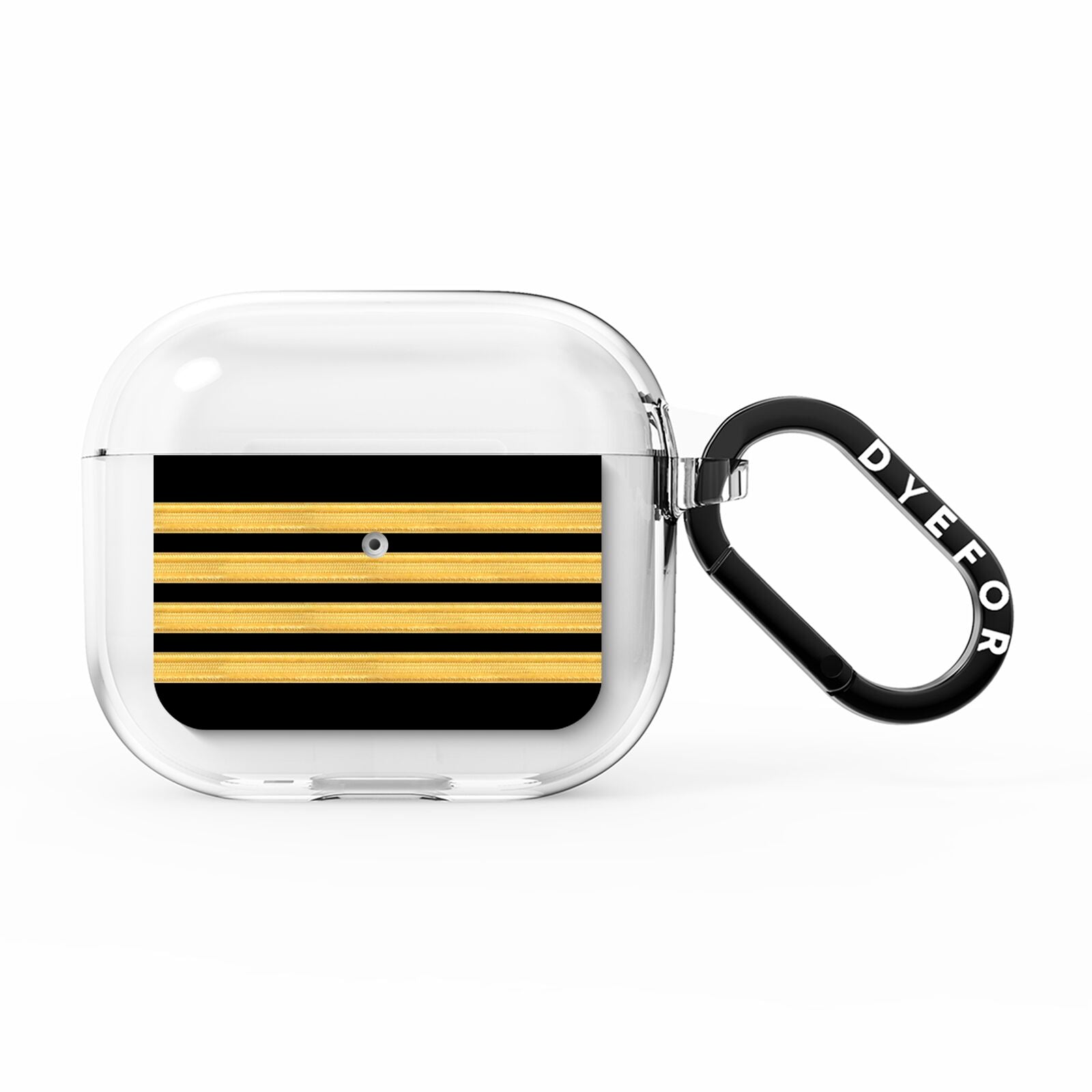 Black Gold Pilot Stripes AirPods Clear Case 3rd Gen