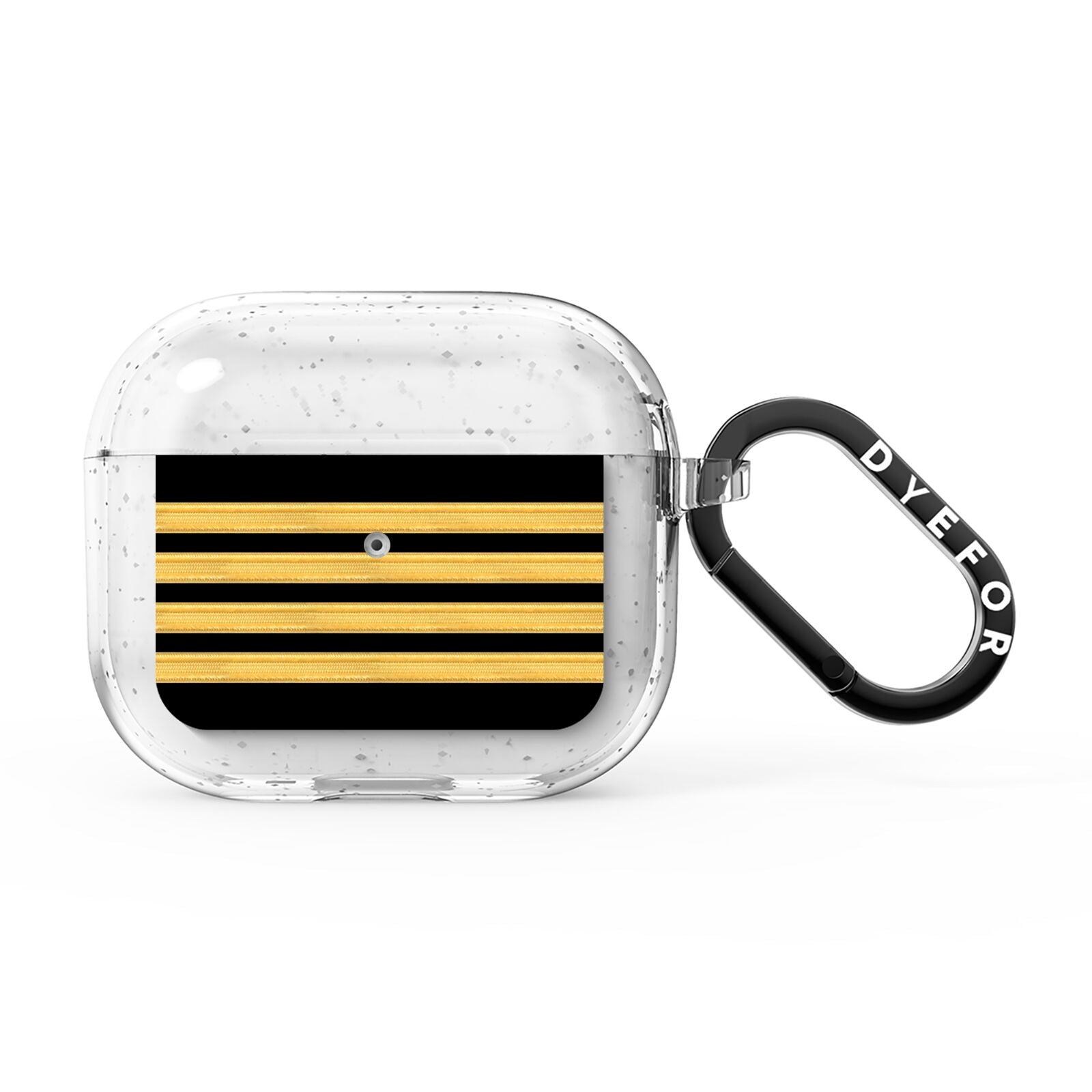 Black Gold Pilot Stripes AirPods Glitter Case 3rd Gen
