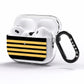 Black Gold Pilot Stripes AirPods Pro Clear Case Side Image