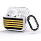 Black Gold Pilot Stripes AirPods Pro Glitter Case Side Image