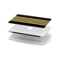 Black Gold Pilot Stripes Apple MacBook Case in Detail