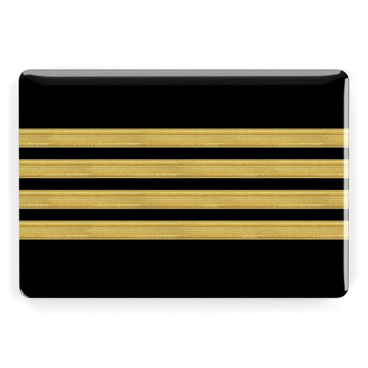 Black Gold Pilot Stripes Apple MacBook Case