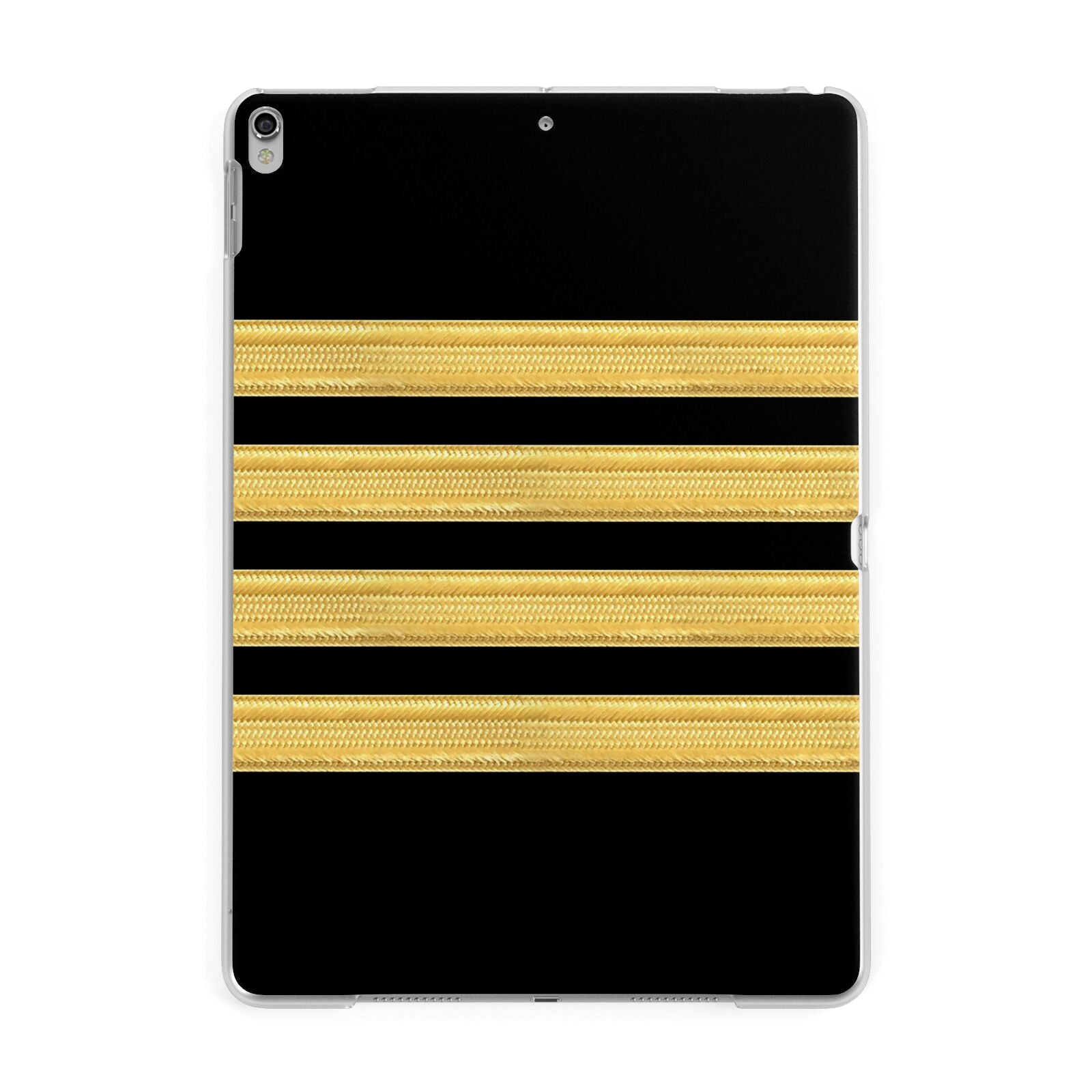 Black Gold Pilot Stripes Apple iPad Silver Case
