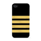 Black Gold Pilot Stripes Apple iPhone 4s Case