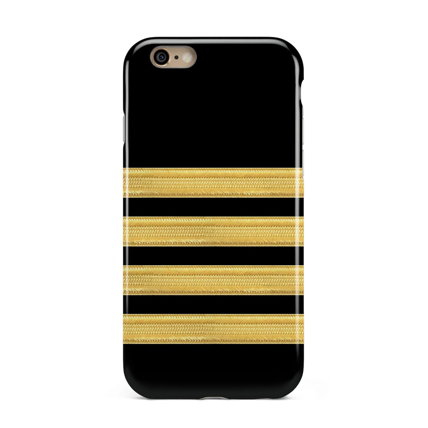Black Gold Pilot Stripes Apple iPhone 6 3D Tough Case