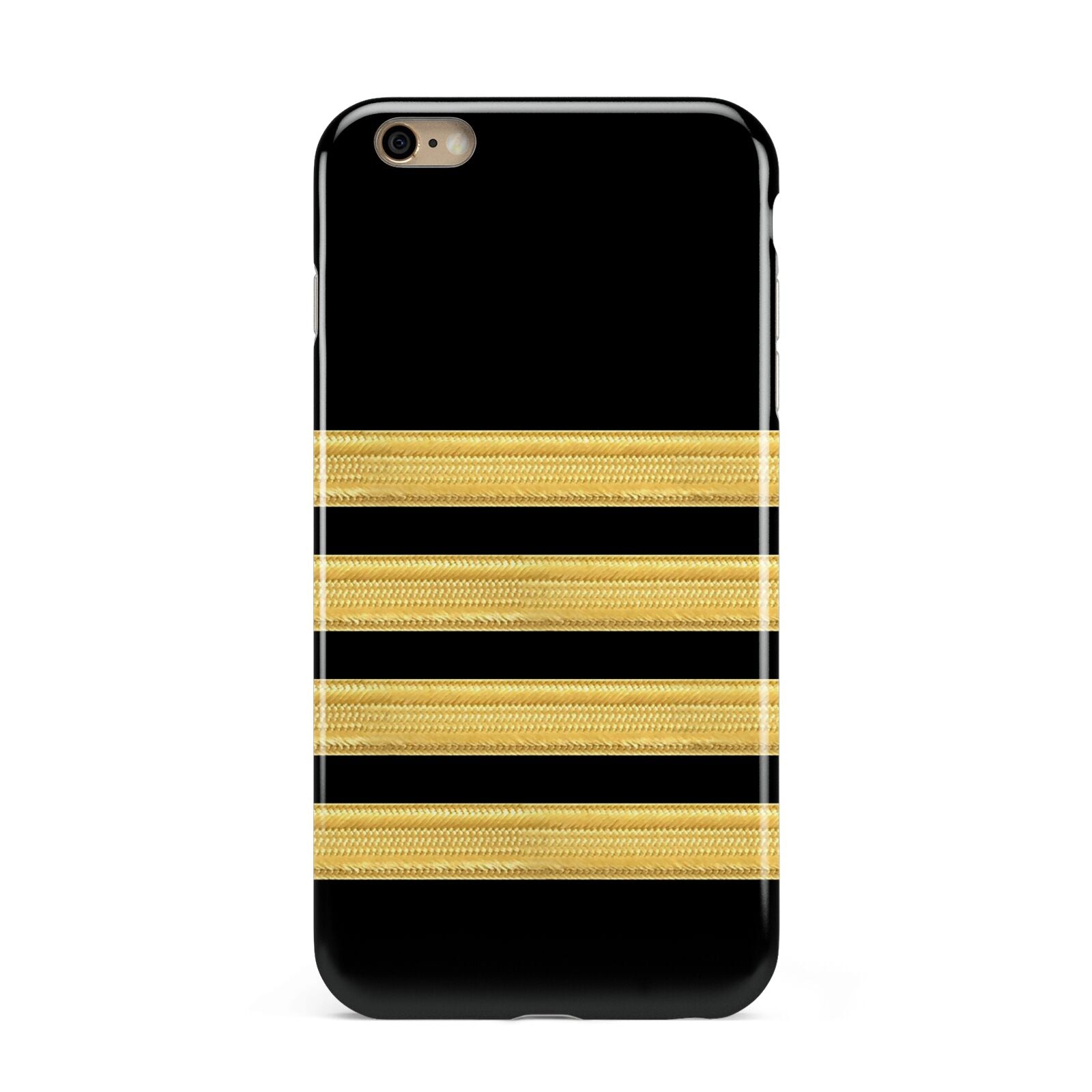 Black Gold Pilot Stripes Apple iPhone 6 Plus 3D Tough Case