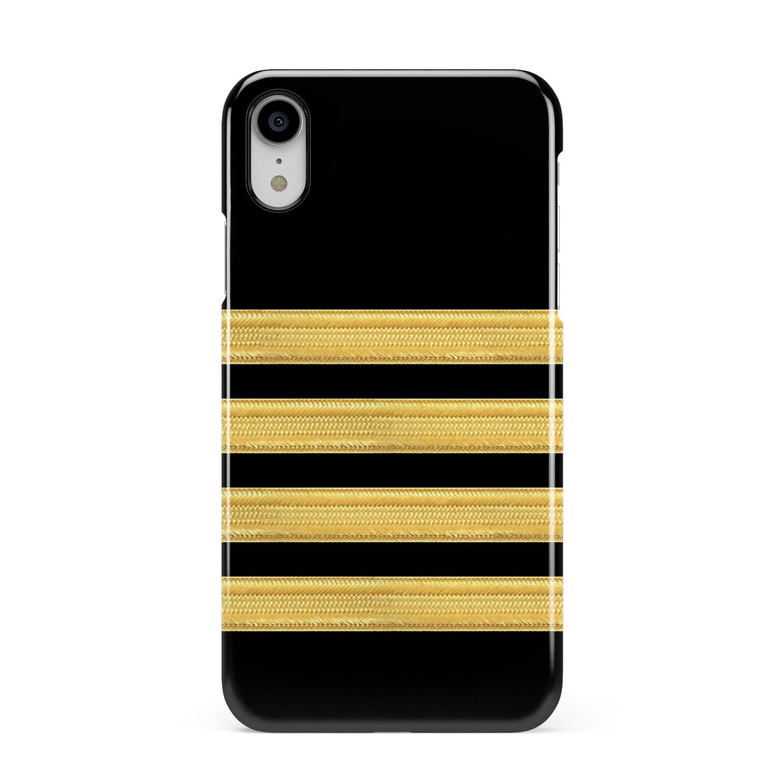 Black Gold Pilot Stripes Apple iPhone XR White 3D Snap Case