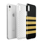 Black Gold Pilot Stripes Apple iPhone XR White 3D Tough Case Expanded view