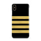 Black Gold Pilot Stripes Apple iPhone Xs Max 3D Snap Case