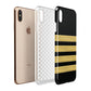 Black Gold Pilot Stripes Apple iPhone Xs Max 3D Tough Case Expanded View