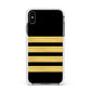 Black Gold Pilot Stripes Apple iPhone Xs Max Impact Case White Edge on Black Phone