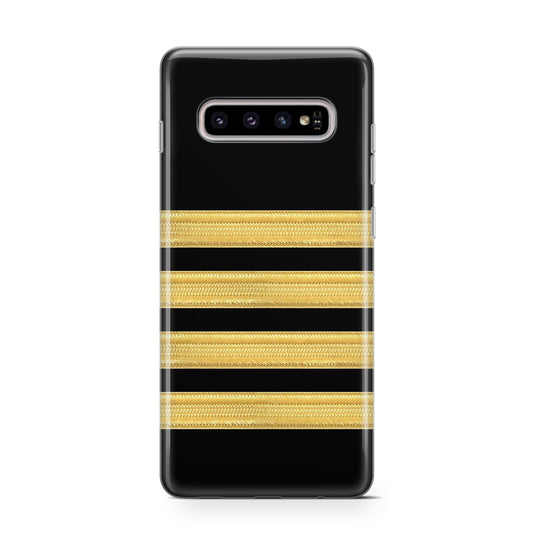 Black Gold Pilot Stripes Protective Samsung Galaxy Case
