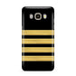 Black Gold Pilot Stripes Samsung Galaxy J7 2016 Case on gold phone