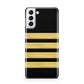 Black Gold Pilot Stripes Samsung S21 Plus Case