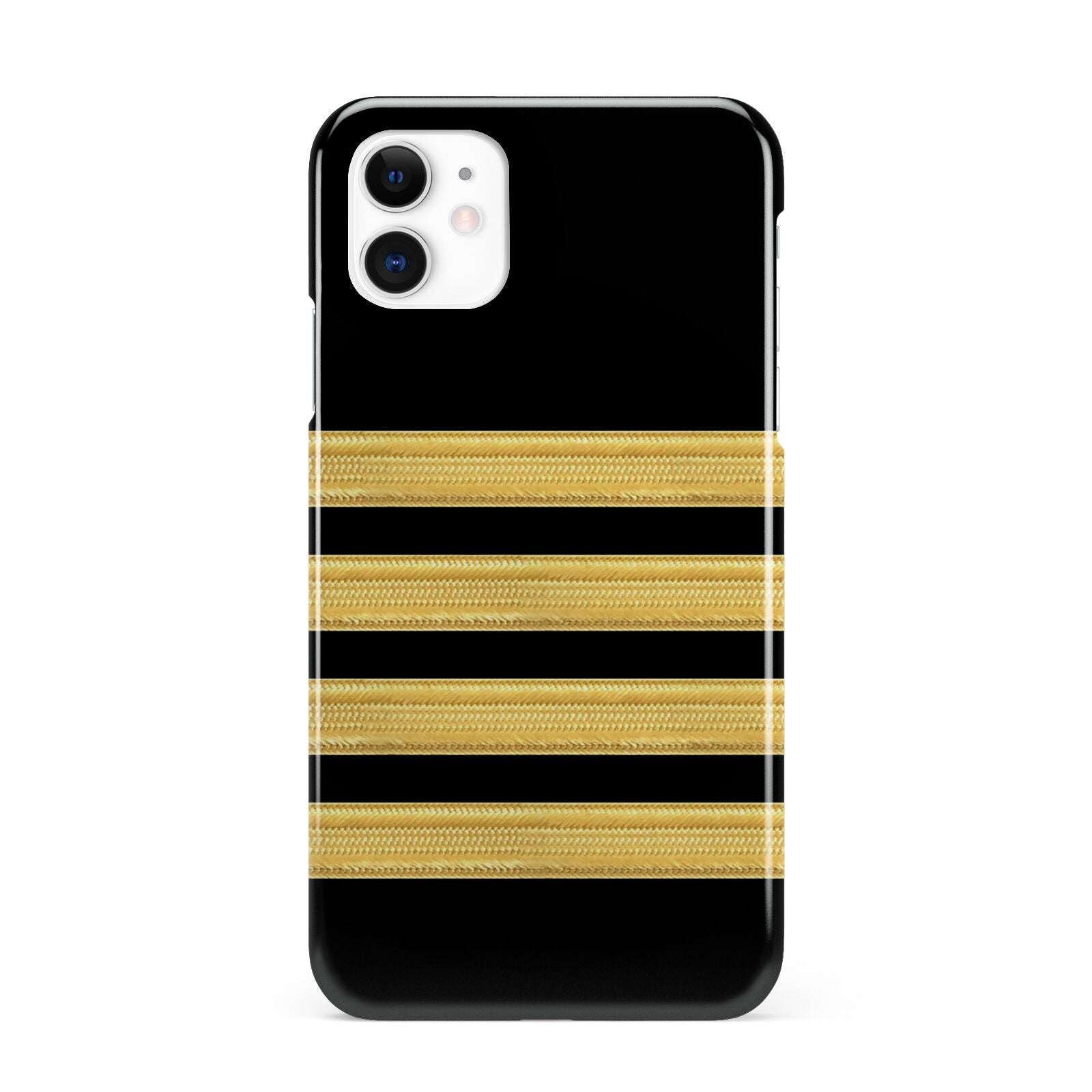 Black Gold Pilot Stripes iPhone 11 3D Snap Case