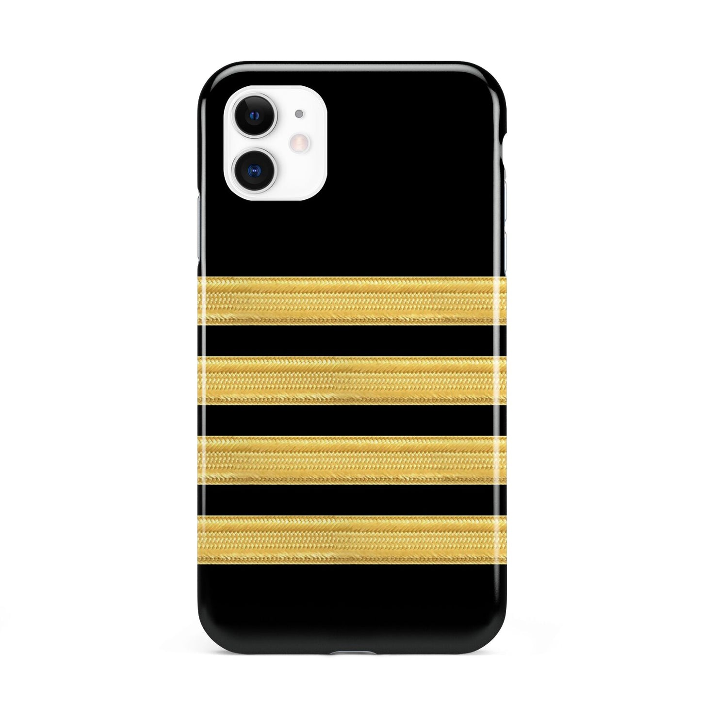Black Gold Pilot Stripes iPhone 11 3D Tough Case
