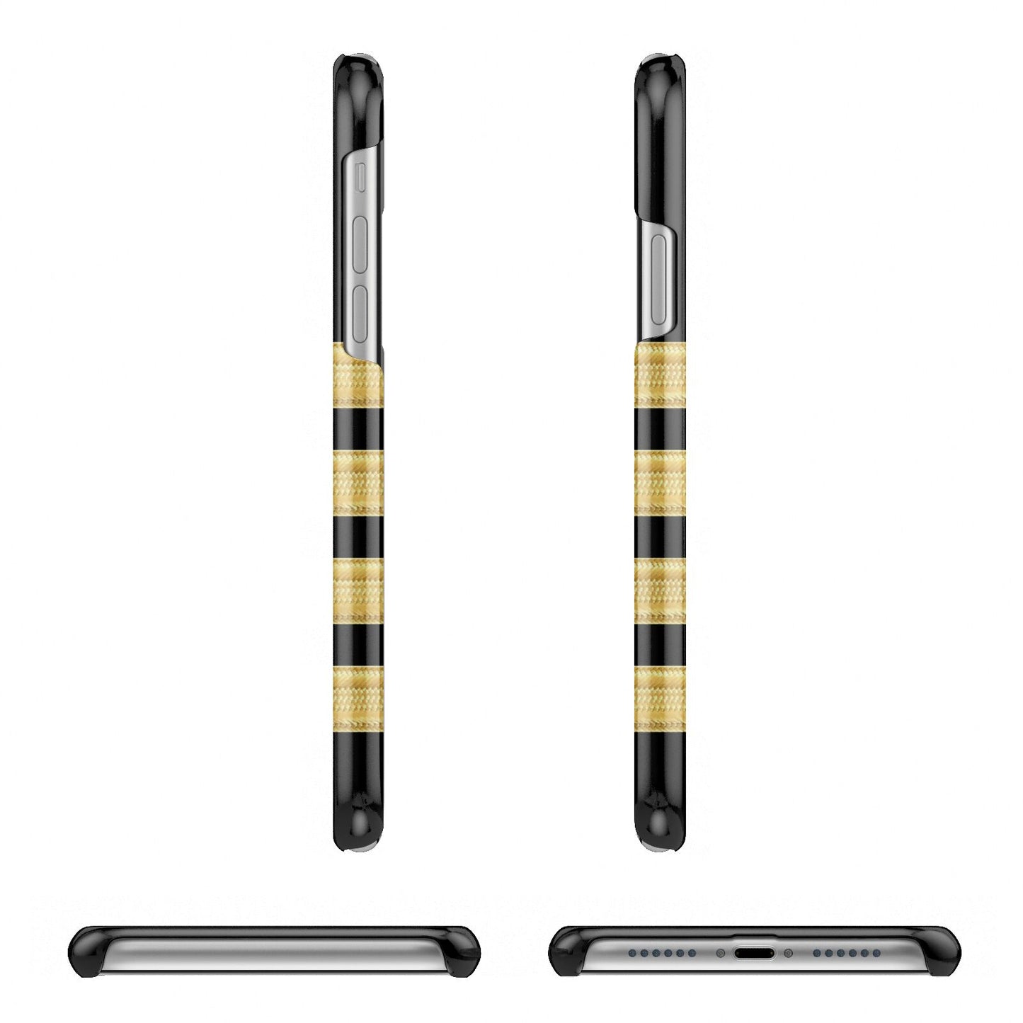 Black Gold Pilot Stripes iPhone 11 Pro 3D Snap Case Angle Images