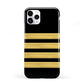 Black Gold Pilot Stripes iPhone 11 Pro 3D Tough Case