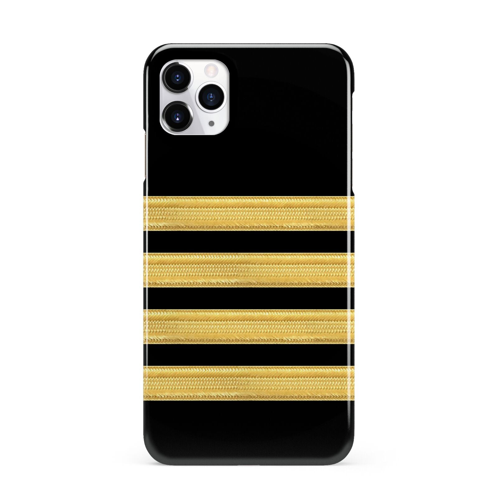 Black Gold Pilot Stripes iPhone 11 Pro Max 3D Snap Case