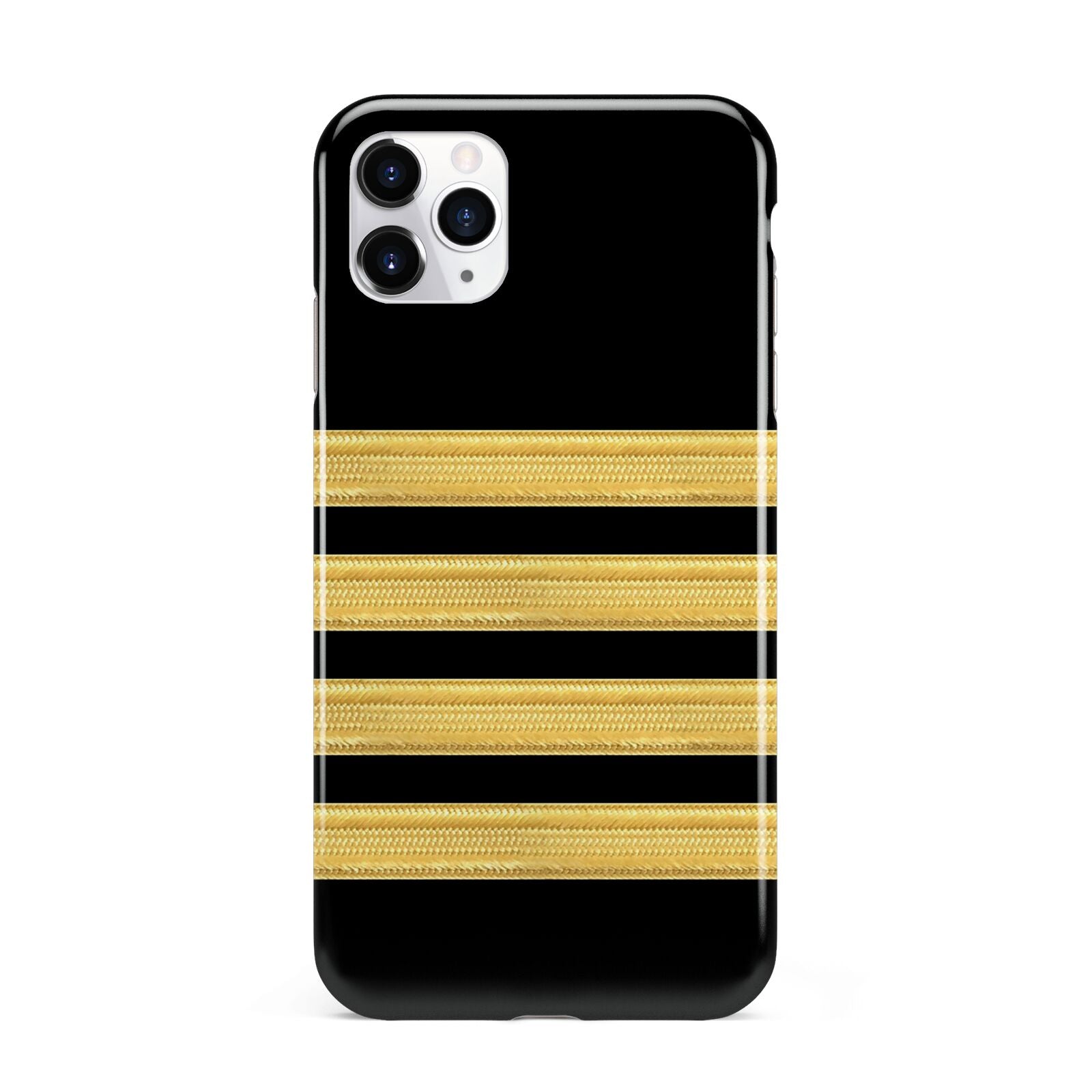 Black Gold Pilot Stripes iPhone 11 Pro Max 3D Tough Case