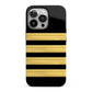 Black Gold Pilot Stripes iPhone 13 Pro Full Wrap 3D Tough Case