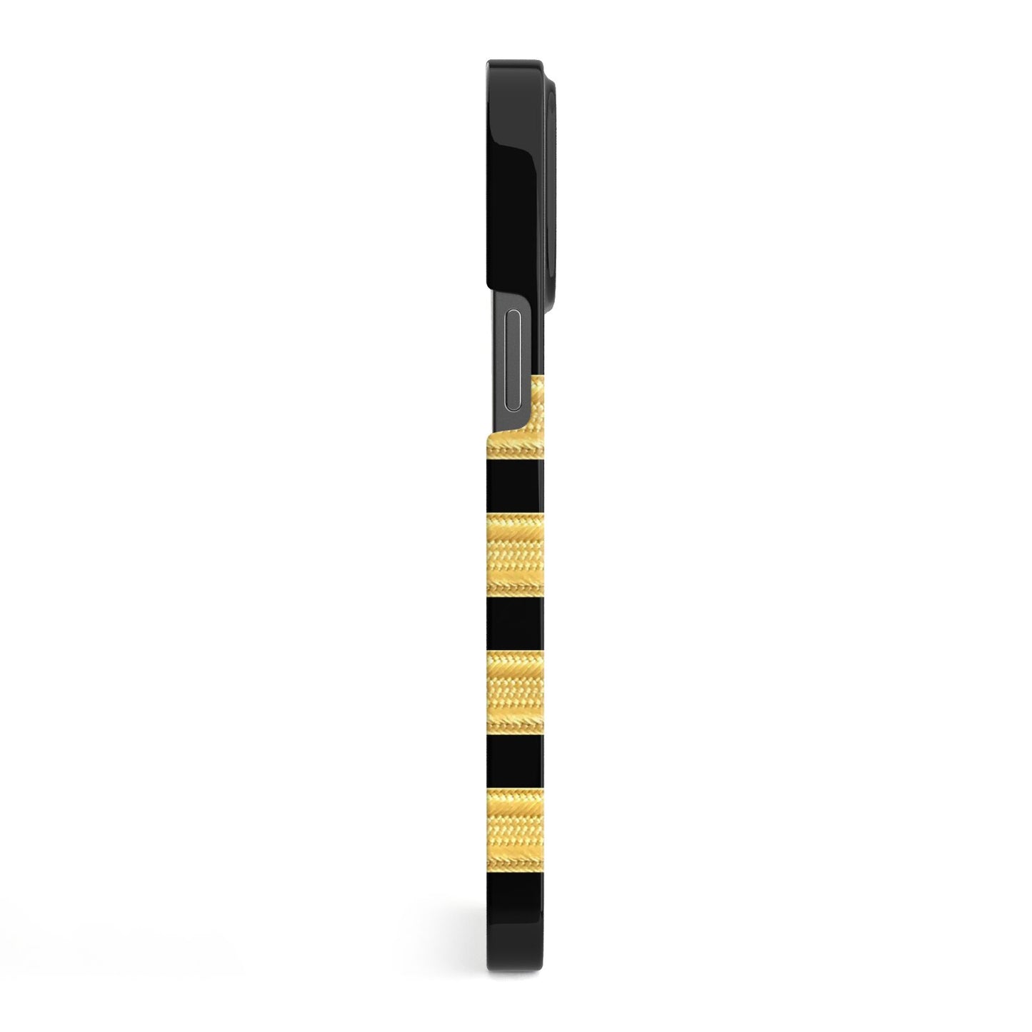 Black Gold Pilot Stripes iPhone 13 Pro Max Side Image 3D Snap Case