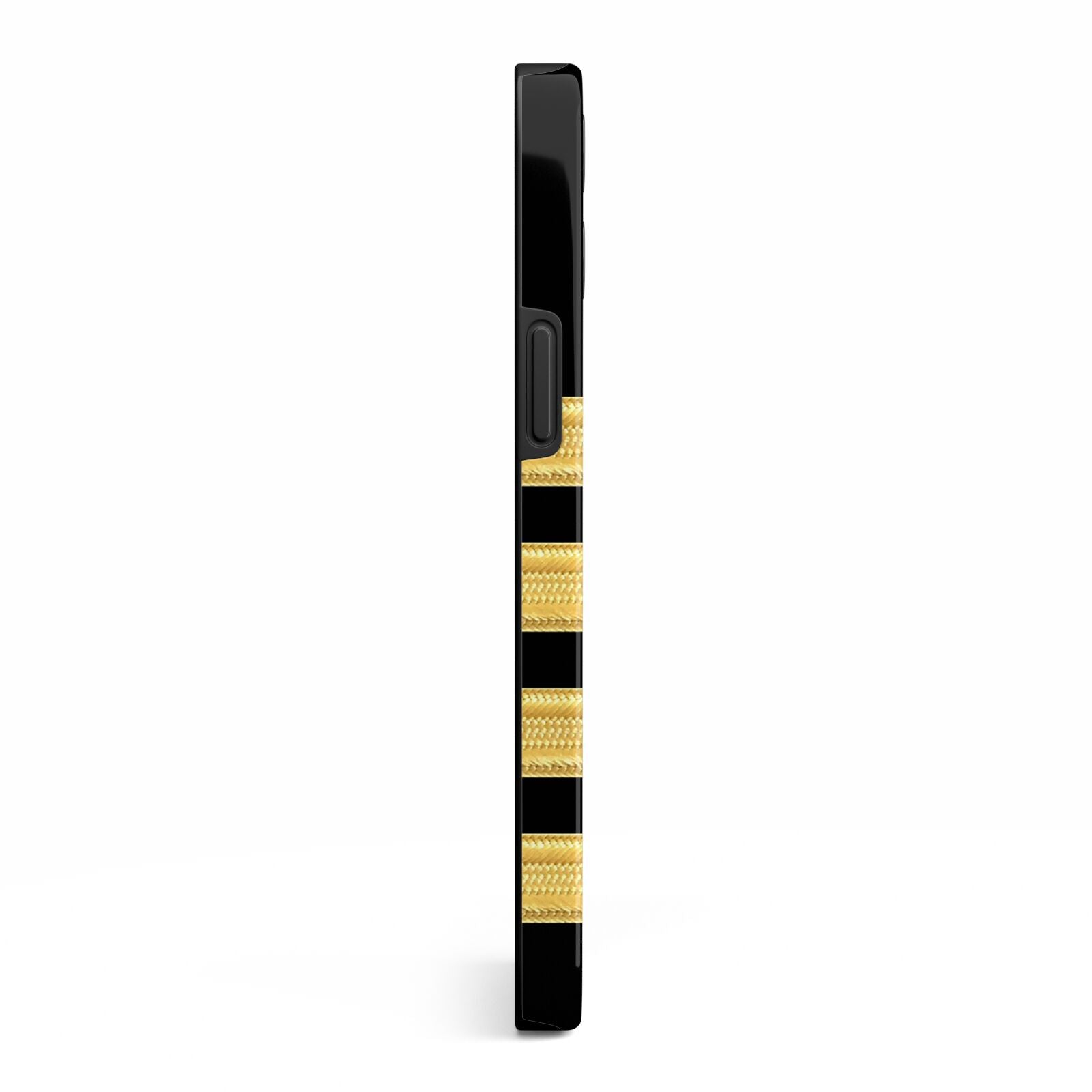 Black Gold Pilot Stripes iPhone 13 Pro Max Side Image 3D Tough Case
