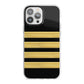 Black Gold Pilot Stripes iPhone 13 Pro Max TPU Impact Case with White Edges