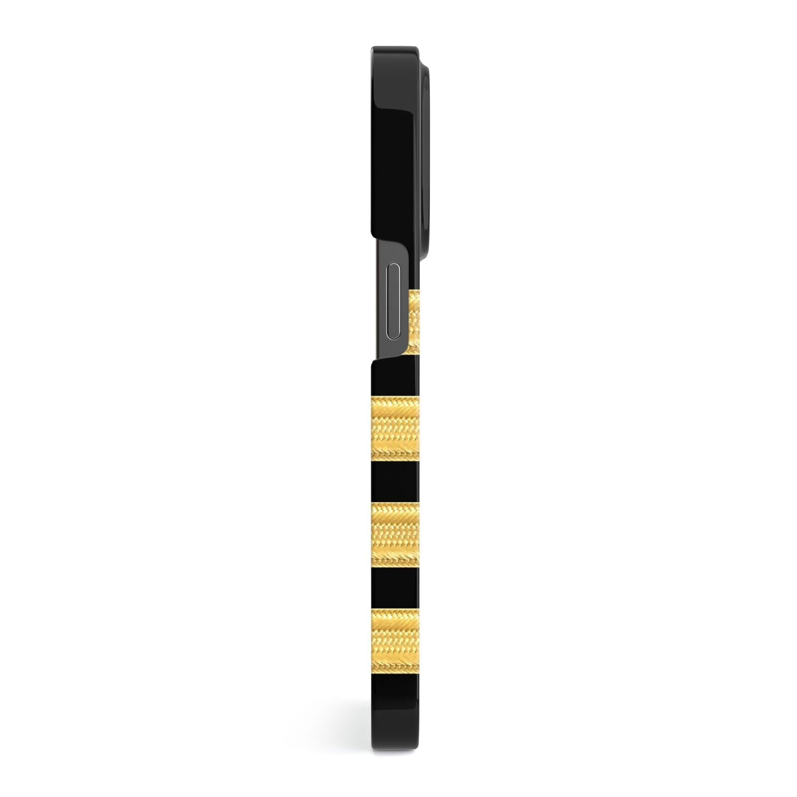 Black Gold Pilot Stripes iPhone 13 Pro Side Image 3D Snap Case
