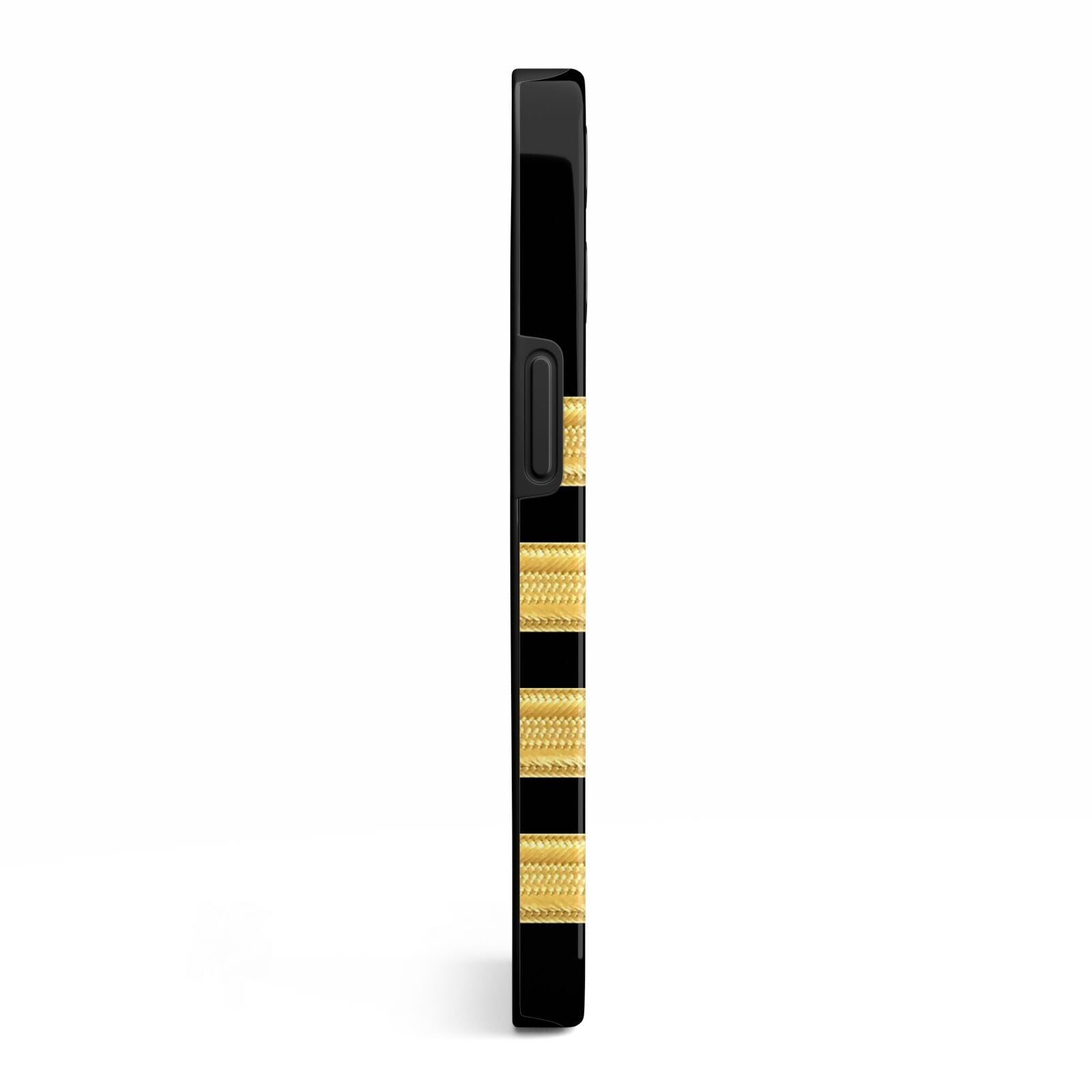Black Gold Pilot Stripes iPhone 13 Pro Side Image 3D Tough Case