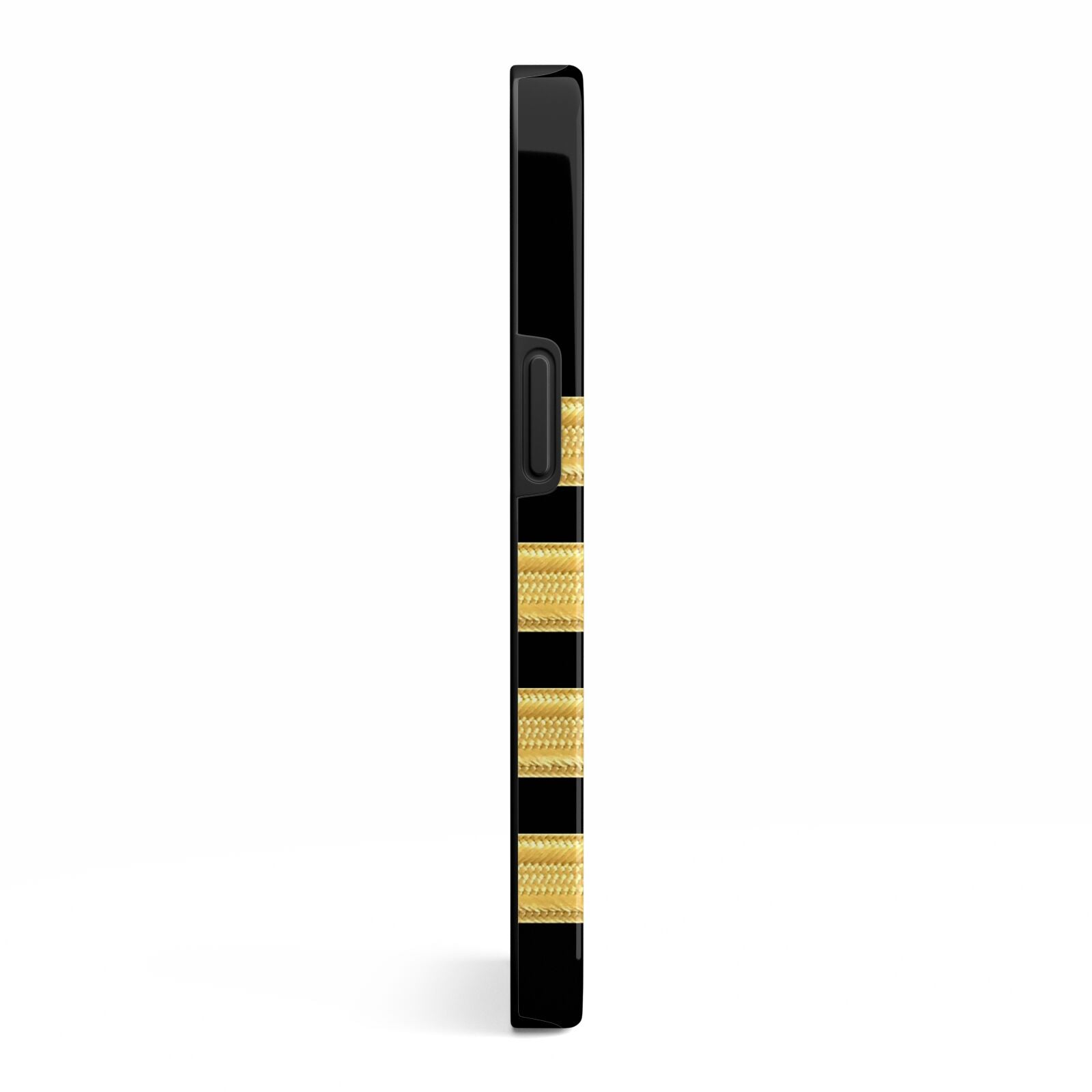 Black Gold Pilot Stripes iPhone 13 Side Image 3D Tough Case