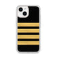 Black Gold Pilot Stripes iPhone 14 Clear Tough Case Starlight