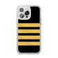 Black Gold Pilot Stripes iPhone 14 Pro Max Glitter Tough Case Silver