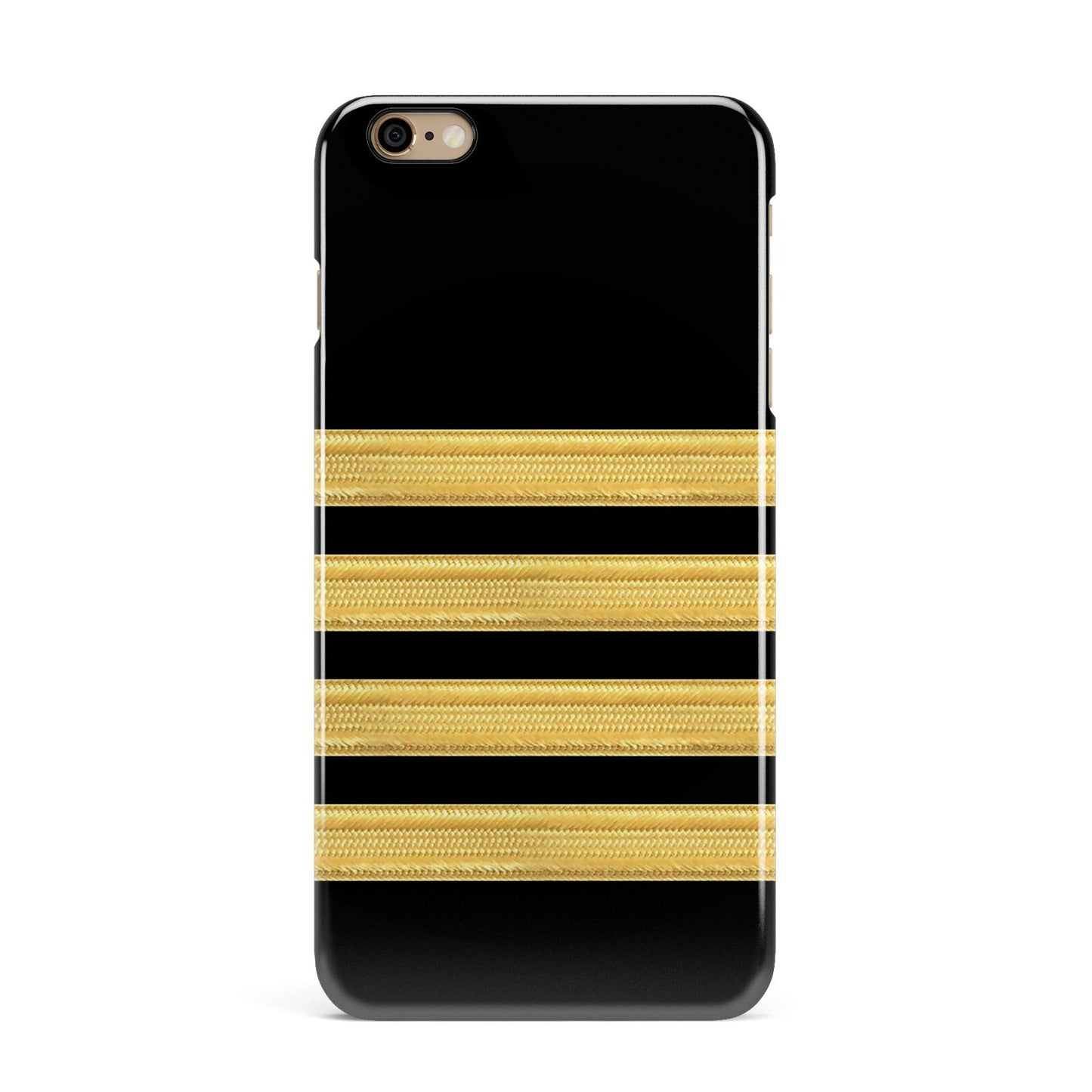 Black Gold Pilot Stripes iPhone 6 Plus 3D Snap Case on Gold Phone