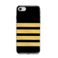 Black Gold Pilot Stripes iPhone 8 Bumper Case on Silver iPhone