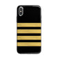 Black Gold Pilot Stripes iPhone X Bumper Case on Silver iPhone Alternative Image 1
