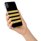 Black Gold Pilot Stripes iPhone X Bumper Case on Silver iPhone Alternative Image 2