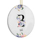 Black Initial Floral Circle Decoration Side Angle