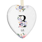 Black Initial Floral Heart Decoration Side Angle