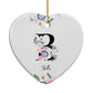 Black Initial Floral Heart Decoration