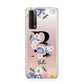 Black Initial Floral Huawei P Smart 2021