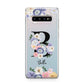 Black Initial Floral Samsung Galaxy S10 Plus Case