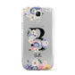 Black Initial Floral Samsung Galaxy S4 Mini Case