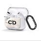 Black Initials Yellow Marble AirPods Clear Case 3rd Gen Side Image