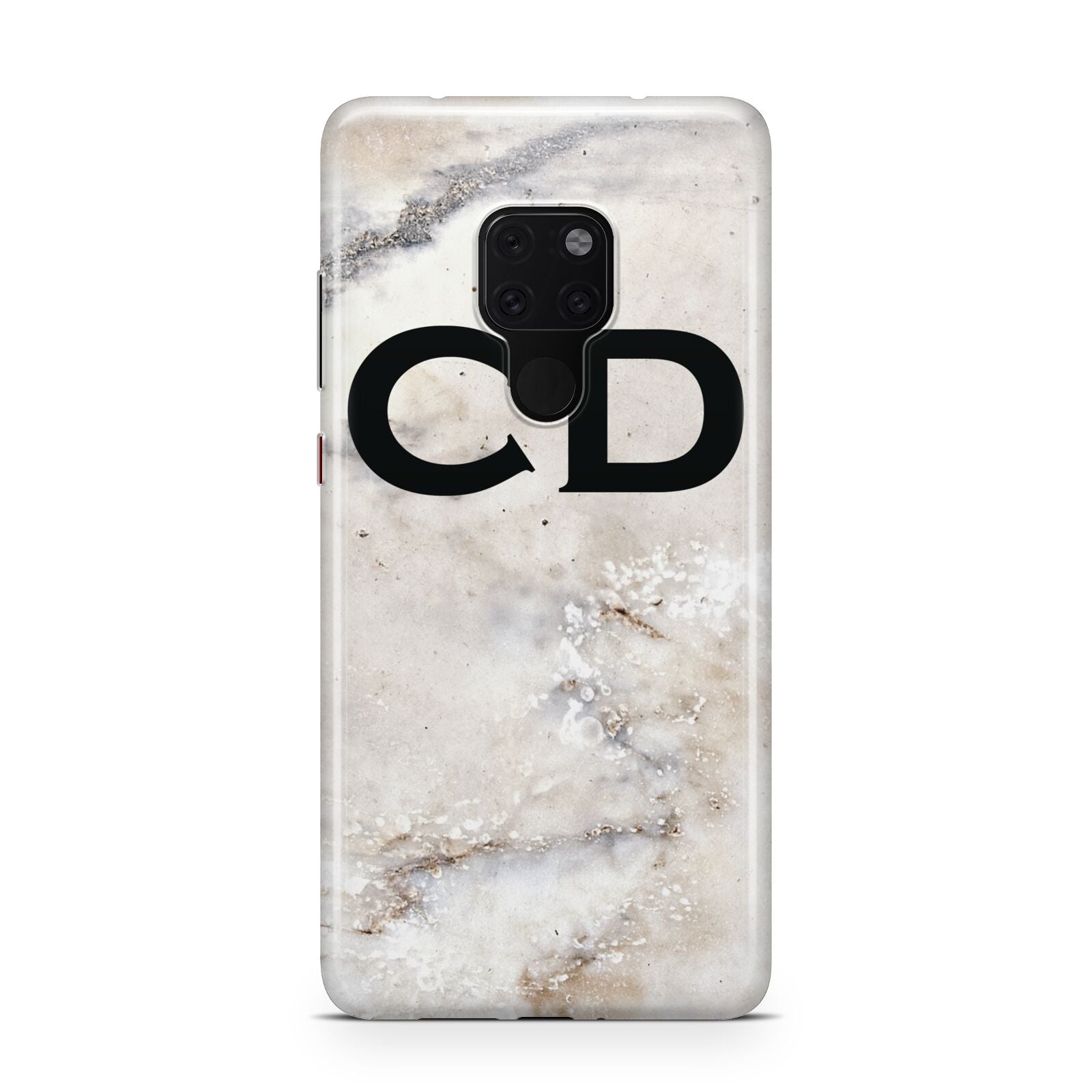 Black Initials Yellow Marble Huawei Mate 20 Phone Case